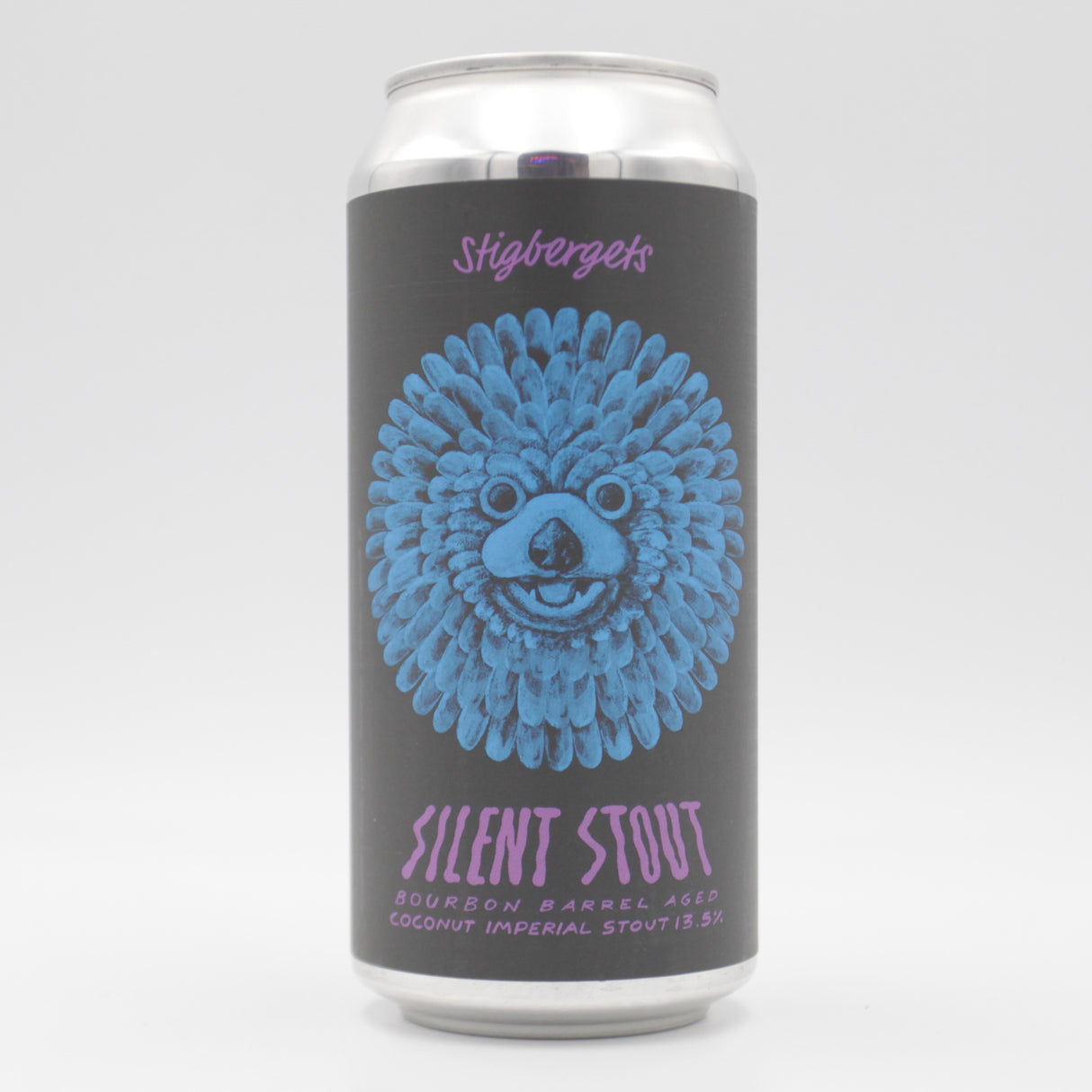 This is a can of Stigbergets - Silent Stout - 13.5% (440ml). It is a Imperial Stout / Porter craft beer available to buy from Ghost Whale, voted London's best craft beer shop.