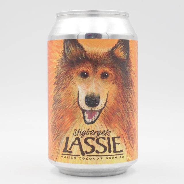 This is a can of Stigbergets - Lassie - 6% (330ml). It is a Sour craft beer available to buy from Ghost Whale, voted London's best craft beer shop.