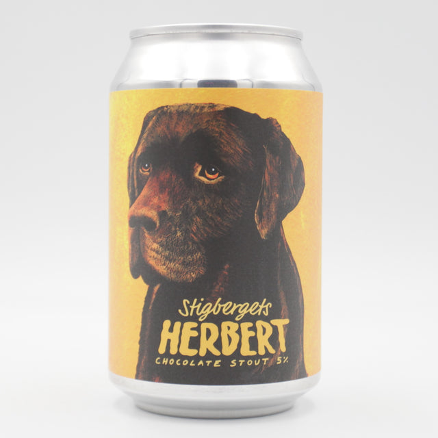 This is a can of Stigbergets - Herbert - 5% (330ml). It is a Stout / Porter craft beer available to buy from Ghost Whale, voted London's best craft beer shop.