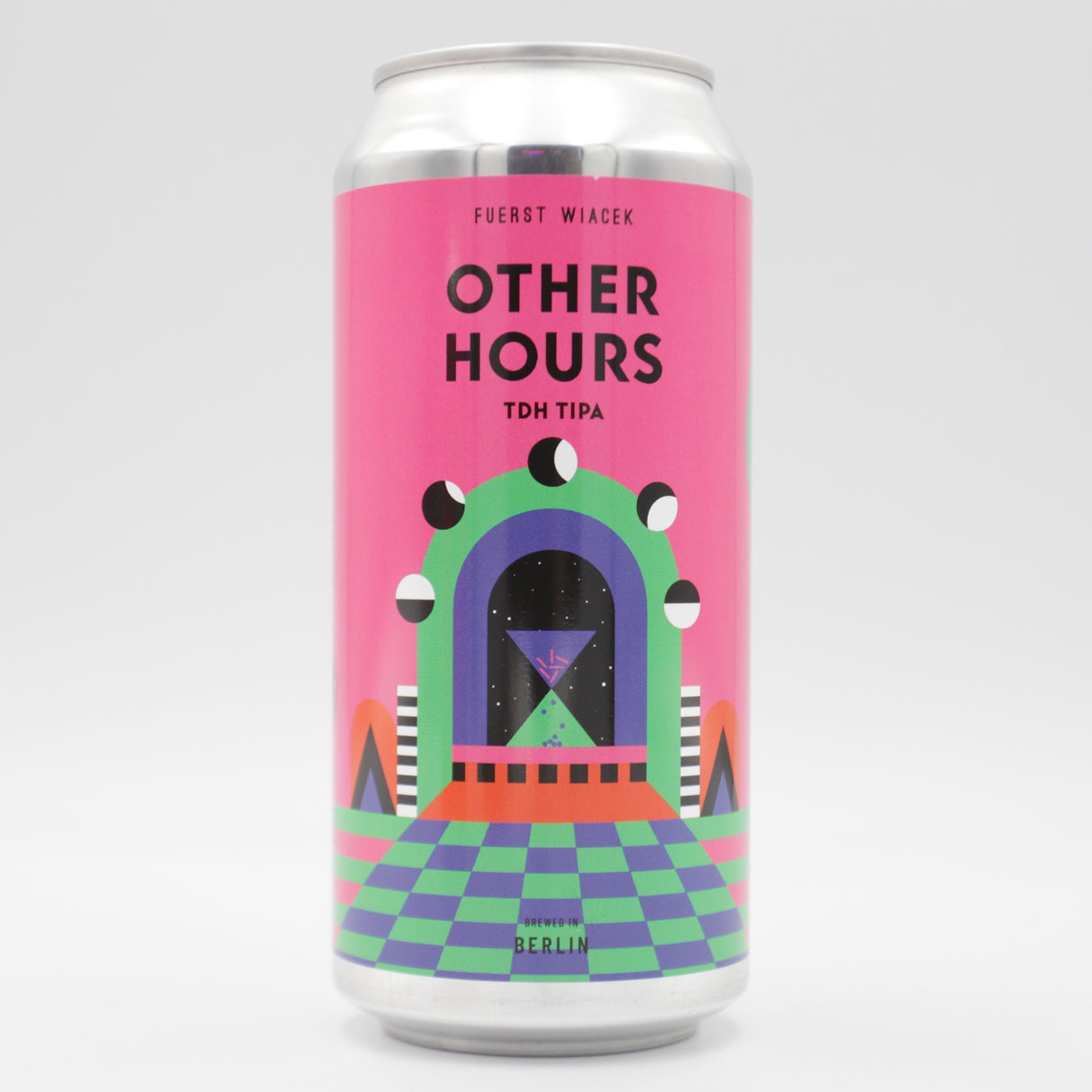 This is a can of Fuerst Wiacek / Sudden Death - Other Hours - 10% (440ml). It is a Triple IPA craft beer available to buy from Ghost Whale, voted London's best craft beer shop.