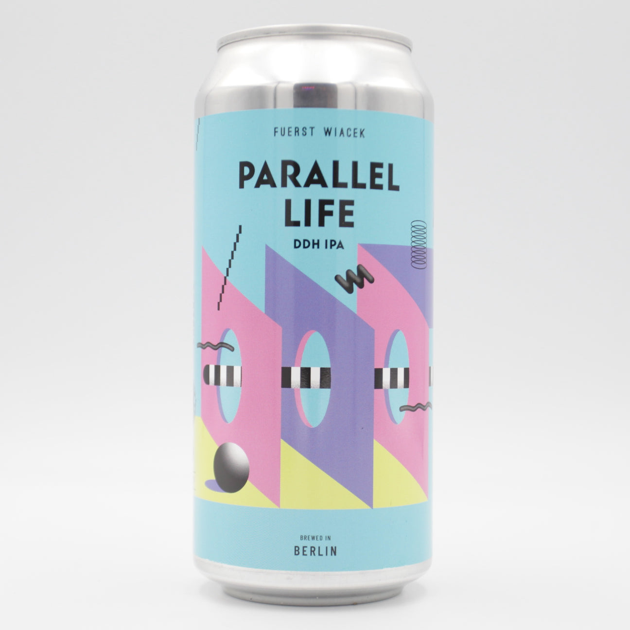 This is a can of Fuerst Wiacek / SOMA - Parallel Life - 6.8% (440ml). It is a IPA craft beer available to buy from Ghost Whale, voted London's best craft beer shop.