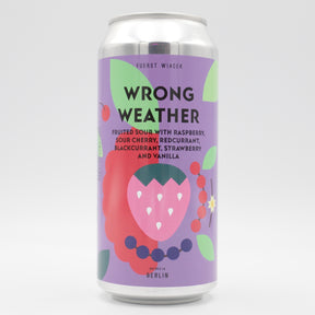 This is a can of Fuerst Wiacek / Vault City - Wrong Weather - 5% (440ml). It is a Sour craft beer available to buy from Ghost Whale, voted London's best craft beer shop.