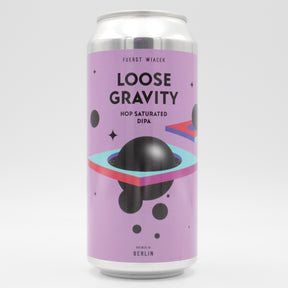 This is a can of Fuerst Wiacek / Azvex - Loose Gravity - 8% (440ml). It is a Double IPA craft beer available to buy from Ghost Whale, voted London's best craft beer shop.