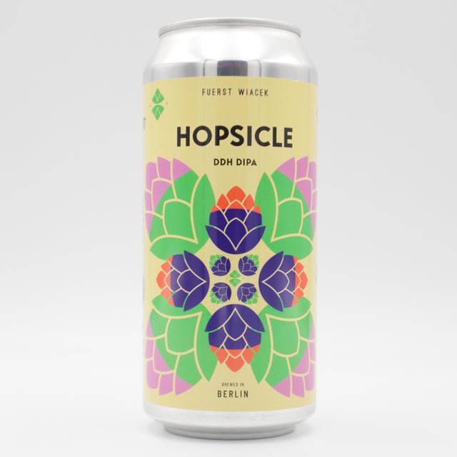 This is a can of Fuerst Wiacek / Verdant - Hopsicle (2026) - 8% (440ml). It is a Double IPA craft beer available to buy from Ghost Whale, voted London's best craft beer shop.