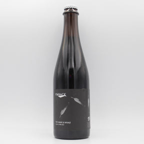 This is a bottle of Finback / Horus - The Hawk And The Whale - 12% (500ml). It is a Imperial Stout / Porter craft beer available to buy from Ghost Whale, voted London's best craft beer shop.