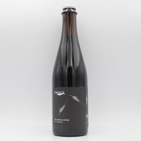 This is a bottle of Finback / Horus - The Hawk And The Whale - 12% (500ml). It is a Imperial Stout / Porter craft beer available to buy from Ghost Whale, voted London's best craft beer shop.