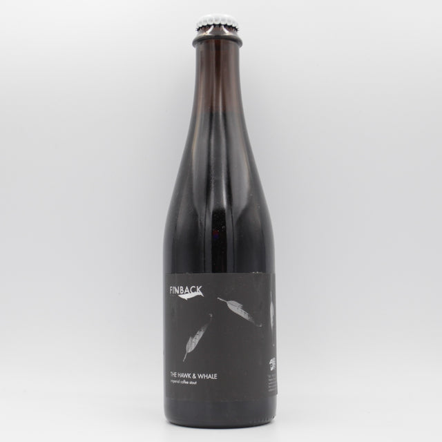 This is a bottle of Finback / Horus - The Hawk And The Whale - 12% (500ml). It is a Imperial Stout / Porter craft beer available to buy from Ghost Whale, voted London's best craft beer shop.