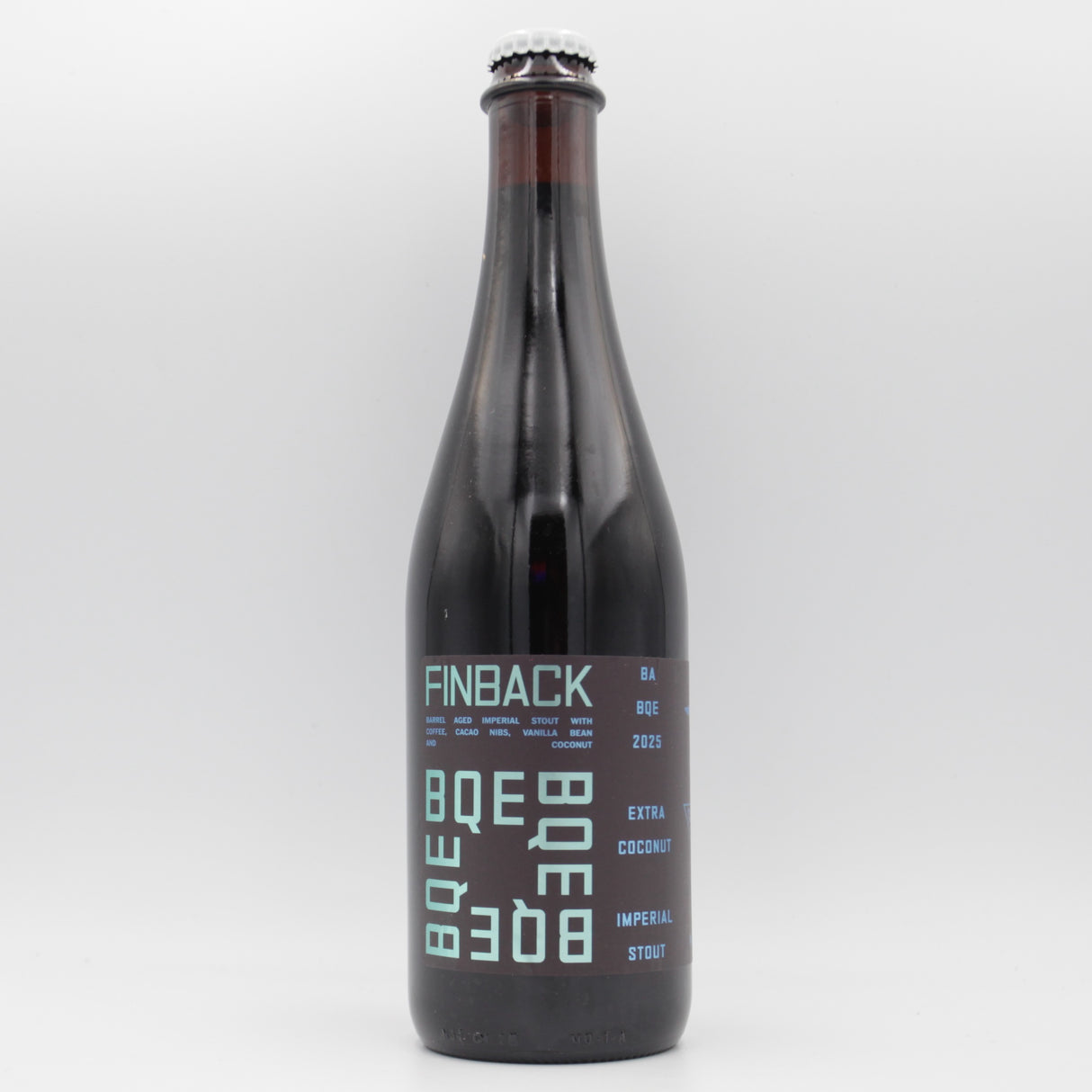 This is a bottle of Finback / North Park - BQE - 2025 Extra Coconut - 12.8% (500ml). It is a Imperial Stout / Porter craft beer available to buy from Ghost Whale, voted London's best craft beer shop.