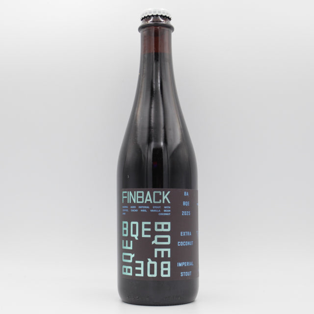 This is a bottle of Finback / North Park - BQE - 2025 Extra Coconut - 12.8% (500ml). It is a Imperial Stout / Porter craft beer available to buy from Ghost Whale, voted London's best craft beer shop.