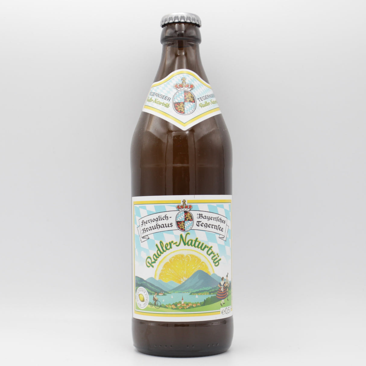 This is a bottle of Tegernseer - Radler - 2.5% (500ml). It is a Radler craft beer available to buy from Ghost Whale, voted London's best craft beer shop.
