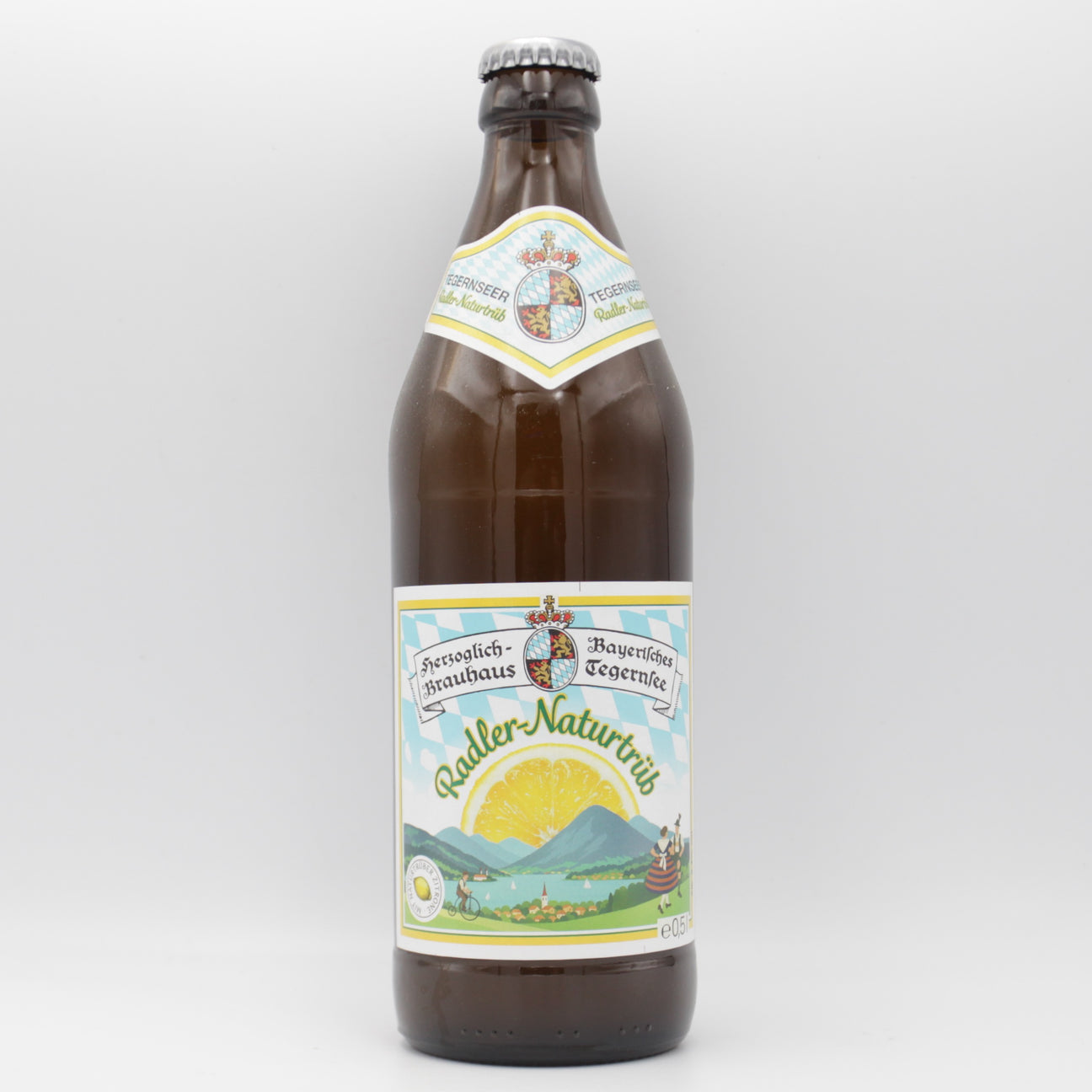 This is a bottle of Tegernseer - Radler - 2.5% (500ml). It is a Radler craft beer available to buy from Ghost Whale, voted London's best craft beer shop.
