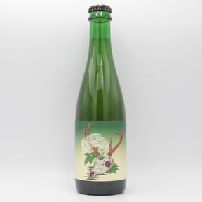 This is a bottle of Holy Goat - Skullflower - 6.4% (375ml). It is a Wild Ale craft beer available to buy from Ghost Whale, voted London's best craft beer shop.