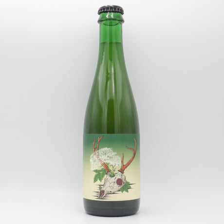 This is a bottle of Holy Goat - Skullflower - 6.4% (375ml). It is a Wild Ale craft beer available to buy from Ghost Whale, voted London's best craft beer shop.