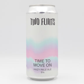 This is a can of Two Flints - Time To Move On - 5% (440ml). It is a Pale Ale craft beer available to buy from Ghost Whale, voted London's best craft beer shop.