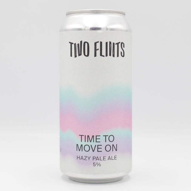 This is a can of Two Flints - Time To Move On - 5% (440ml). It is a Pale Ale craft beer available to buy from Ghost Whale, voted London's best craft beer shop.