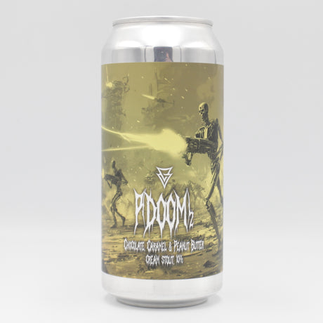 This is a can of Azvex - p(DOOM) 2 - 10% (440ml). It is a Imperial Stout / Porter craft beer available to buy from Ghost Whale, voted London's best craft beer shop.
