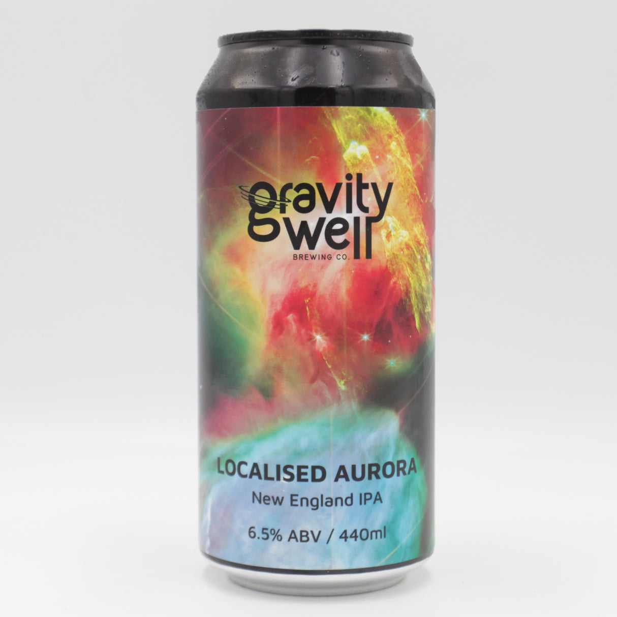This is a can of Gravity Well - Localised Aurora - 6.5% (440ml). It is a IPA craft beer available to buy from Ghost Whale, voted London's best craft beer shop.