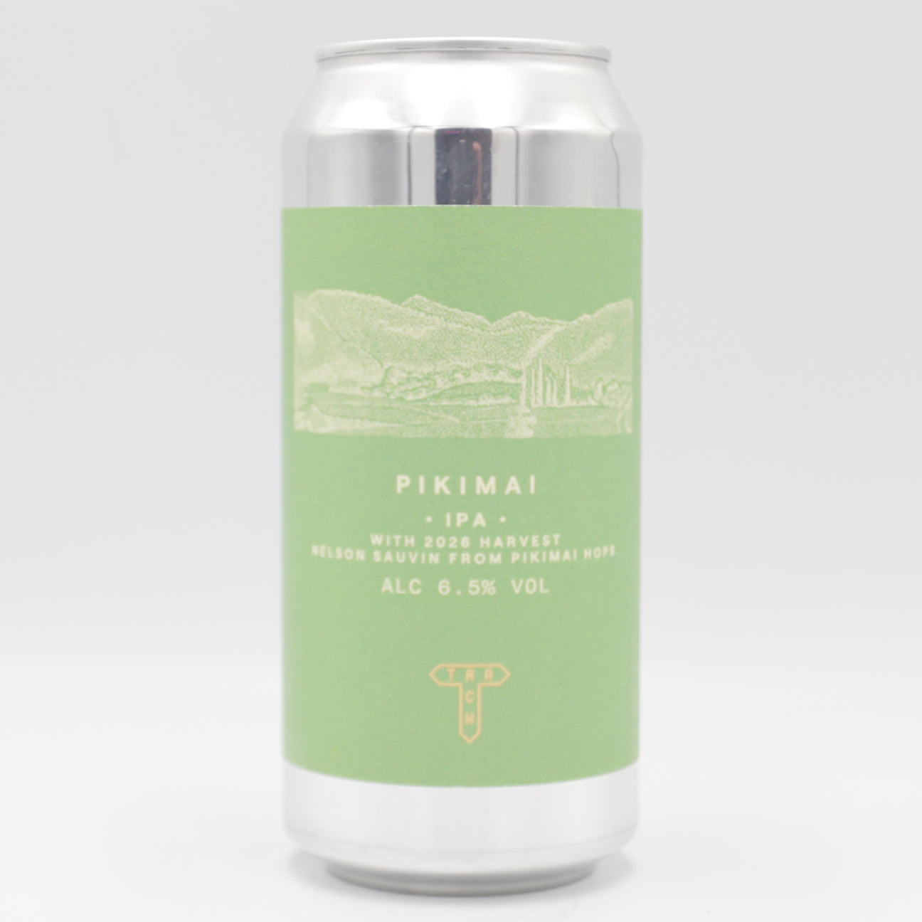 This is a can of Track - Pikimai - 6.5% (440ml). It is a IPA craft beer available to buy from Ghost Whale, voted London's best craft beer shop.
