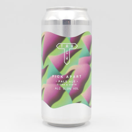 This is a can of Track - Pick Apart - 5% (440ml). It is a Pale Ale craft beer available to buy from Ghost Whale, voted London's best craft beer shop.
