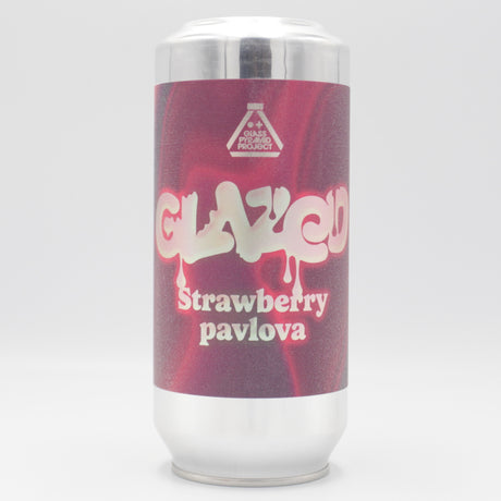 This is a can of Glass Pyramid Project - Glazed: Strawberry Pavlova - 4% (440ml). It is a Sour craft beer available to buy from Ghost Whale, voted London's best craft beer shop.