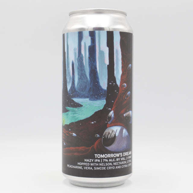 This is a can of Cellarmaker / There Does Not Exist - Tomorrow's Dream - 7% (473ml). It is a IPA craft beer available to buy from Ghost Whale, voted London's best craft beer shop.