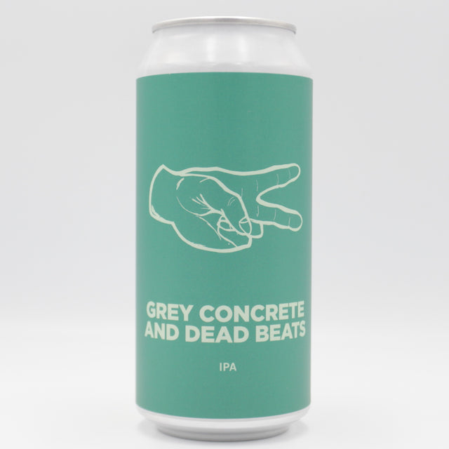 This is a can of Pomona Island - Grey Concrete And Dead Beats - 6.3% (440ml). It is a IPA craft beer available to buy from Ghost Whale, voted London's best craft beer shop.
