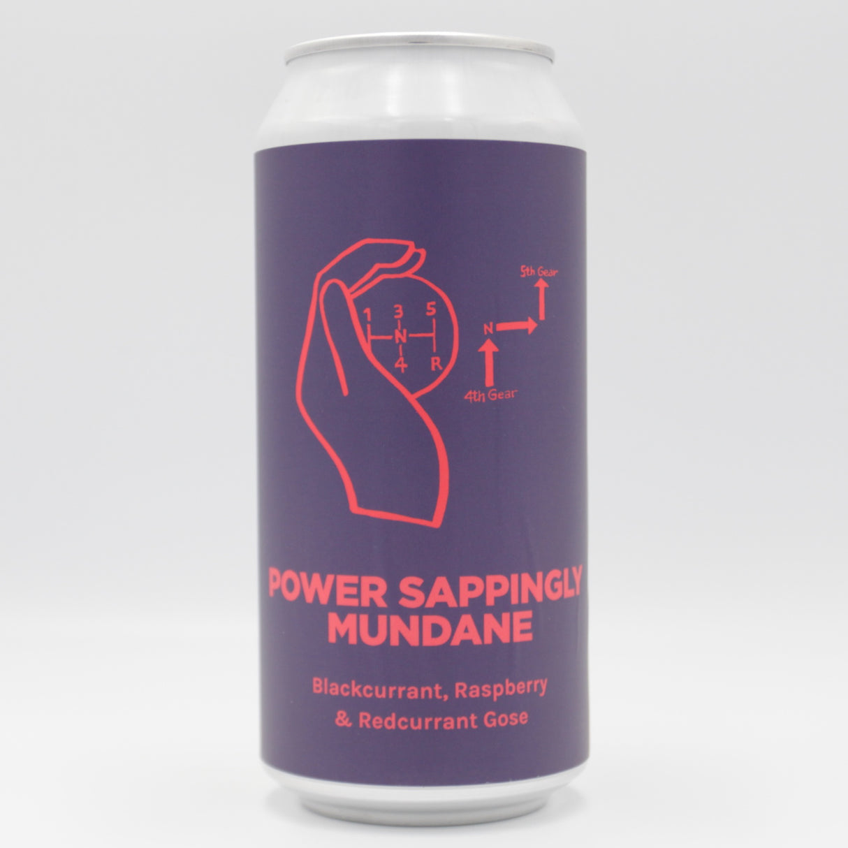 This is a can of Pomona Island - Power Sappingly Mundane - 5.5% (440ml). It is a Gose craft beer available to buy from Ghost Whale, voted London's best craft beer shop.