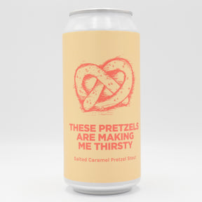 This is a can of Pomona Island - These Pretzels Are Making Me Thirsty - 6.5% (440ml). It is a Stout / Porter craft beer available to buy from Ghost Whale, voted London's best craft beer shop.