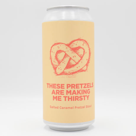 This is a can of Pomona Island - These Pretzels Are Making Me Thirsty - 6.5% (440ml). It is a Stout / Porter craft beer available to buy from Ghost Whale, voted London's best craft beer shop.