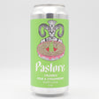 This is a can of Pastore - Crumble: Pear & Strawberry - 5% (440ml). It is a Sour craft beer available to buy from Ghost Whale, voted London's best craft beer shop.