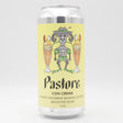 This is a can of Pastore - Con Crema: Mango, Tangerine, Banana & Coconut - 6% (440ml). It is a Sour craft beer available to buy from Ghost Whale, voted London's best craft beer shop.