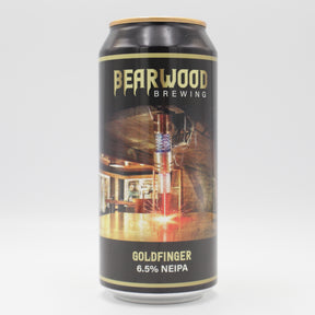 This is a can of Bearwood - Goldfinger - 6.5% (440ml). It is a IPA craft beer available to buy from Ghost Whale, voted London's best craft beer shop.