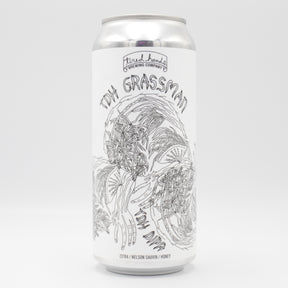 This is a can of Tired Hands - TDH Grassman - 8.6% (473ml). It is a Double IPA craft beer available to buy from Ghost Whale, voted London's best craft beer shop.