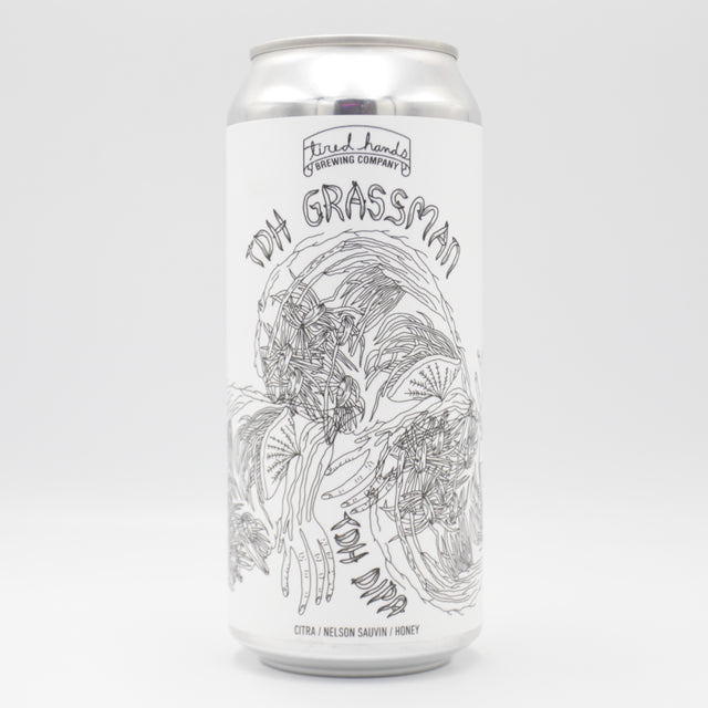 This is a can of Tired Hands - TDH Grassman - 8.6% (473ml). It is a Double IPA craft beer available to buy from Ghost Whale, voted London's best craft beer shop.