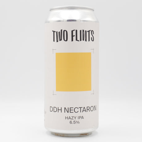This is a can of Two Flints - DDH Nectaron - 6.5% (440ml). It is a IPA craft beer available to buy from Ghost Whale, voted London's best craft beer shop.
