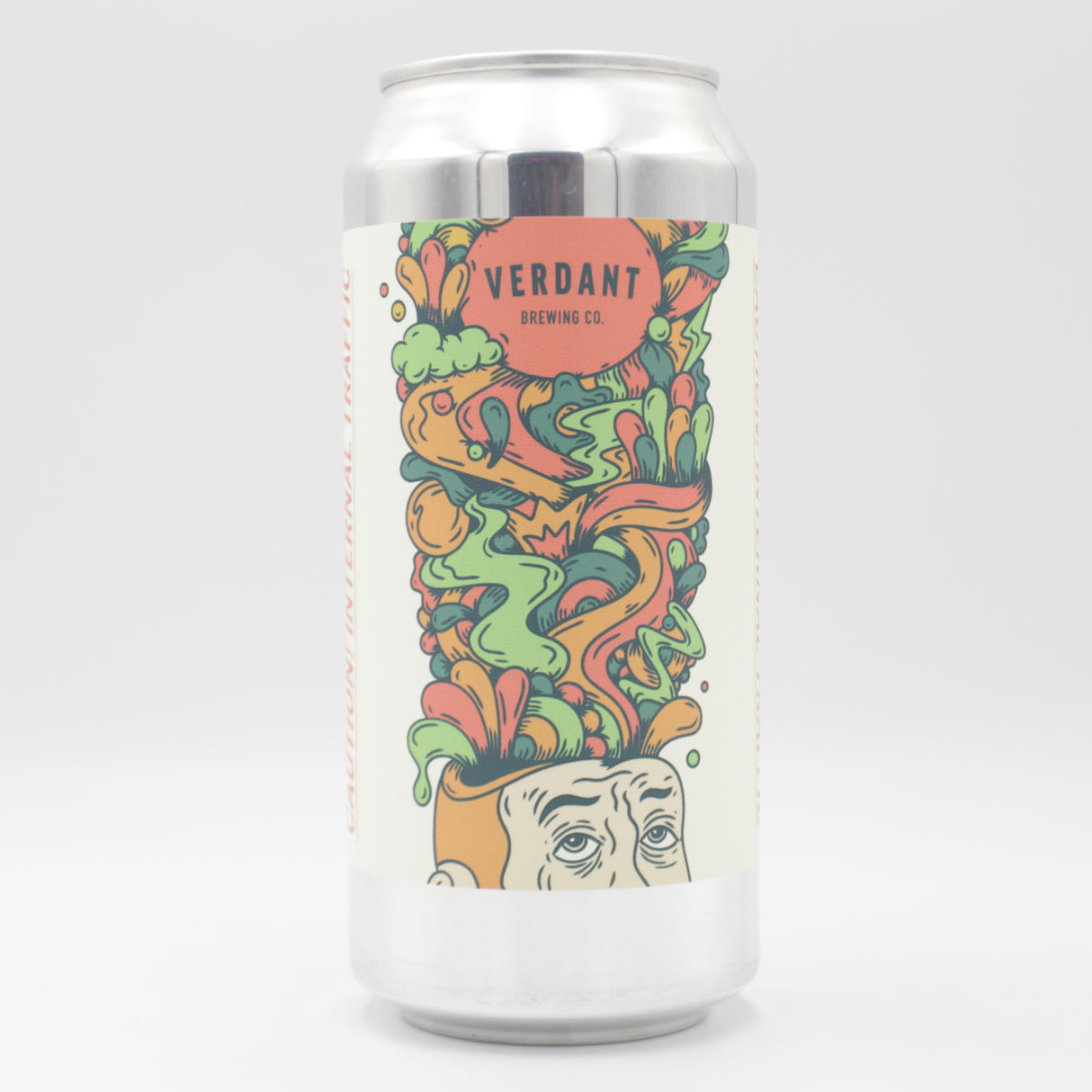 This is a can of Verdant - Caution, Internal Traffic - 6.5% (440ml). It is a IPA craft beer available to buy from Ghost Whale, voted London's best craft beer shop.