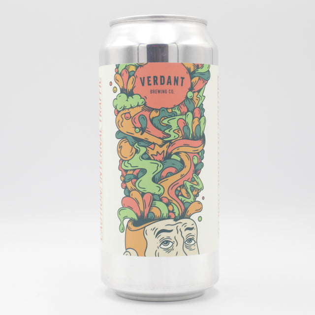 This is a can of Verdant - Caution, Internal Traffic - 6.5% (440ml). It is a IPA craft beer available to buy from Ghost Whale, voted London's best craft beer shop.