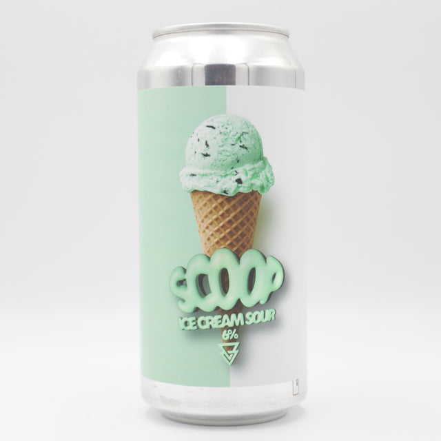 This is a can of Azvex - Scoop: Mint Choc Chip - 6% (440ml). It is a Sour craft beer available to buy from Ghost Whale, voted London's best craft beer shop.