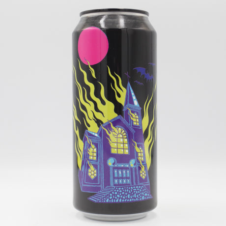 This is a can of Brujos / Omnipollo - Unholy Church - 10% (473ml). It is a Triple IPA craft beer available to buy from Ghost Whale, voted London's best craft beer shop.