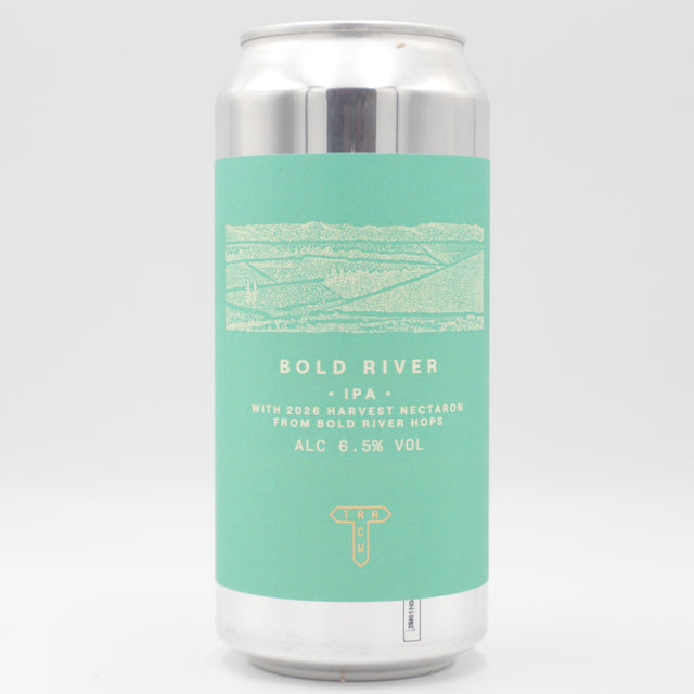 This is a can of Track - Bold River - 6.5% (440ml). It is a IPA craft beer available to buy from Ghost Whale, voted London's best craft beer shop.