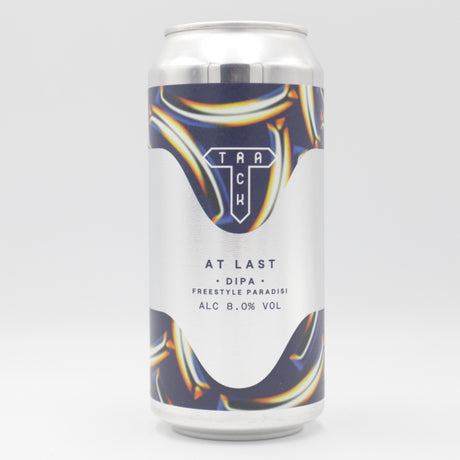 This is a can of Track - At Last - 8% (440ml). It is a Double IPA craft beer available to buy from Ghost Whale, voted London's best craft beer shop.