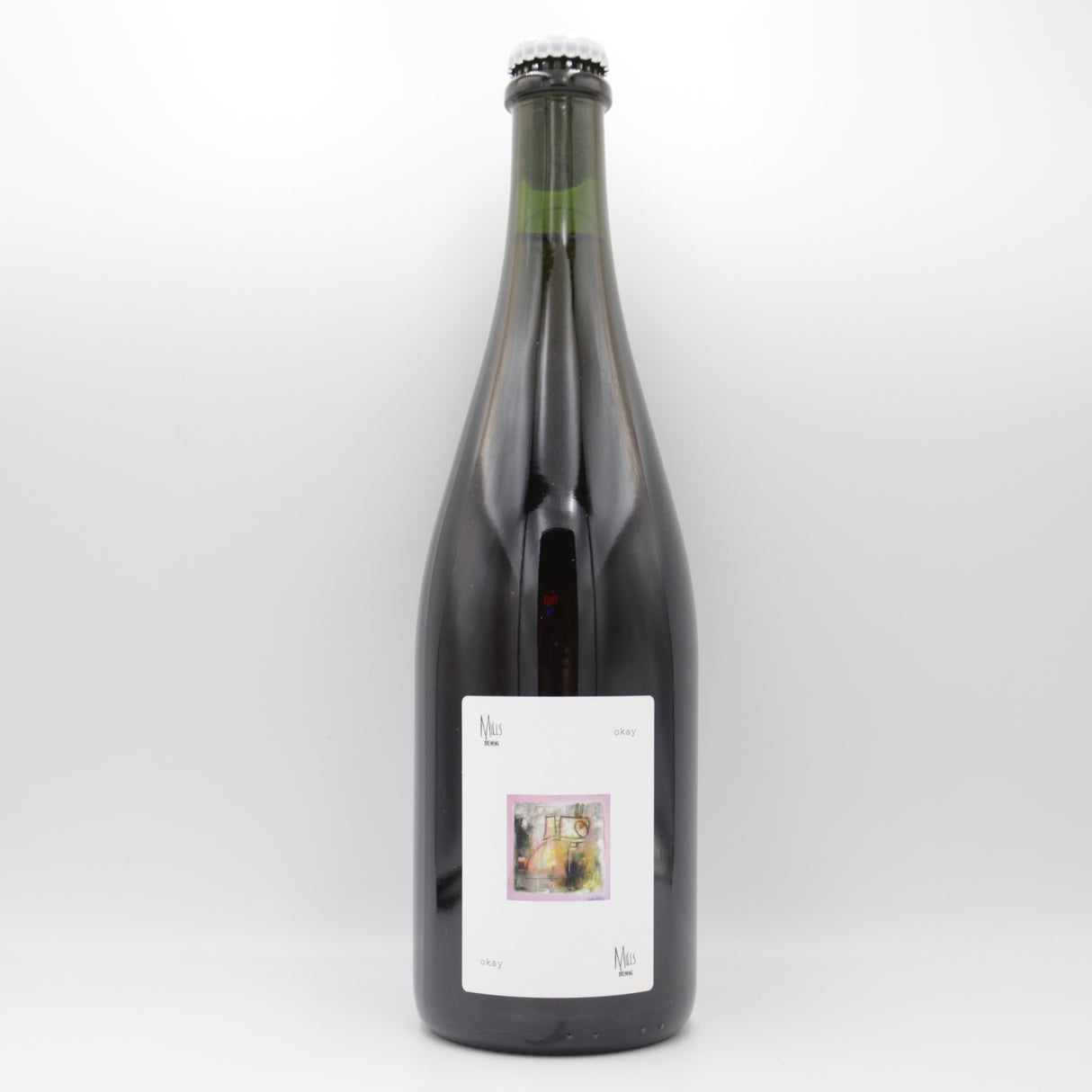 This is a sharing bottle of Mills Brewing - Okay (Blend 3) - 7.2% (750ml). It is a Wild Ale craft beer available to buy from Ghost Whale, voted London's best craft beer shop.