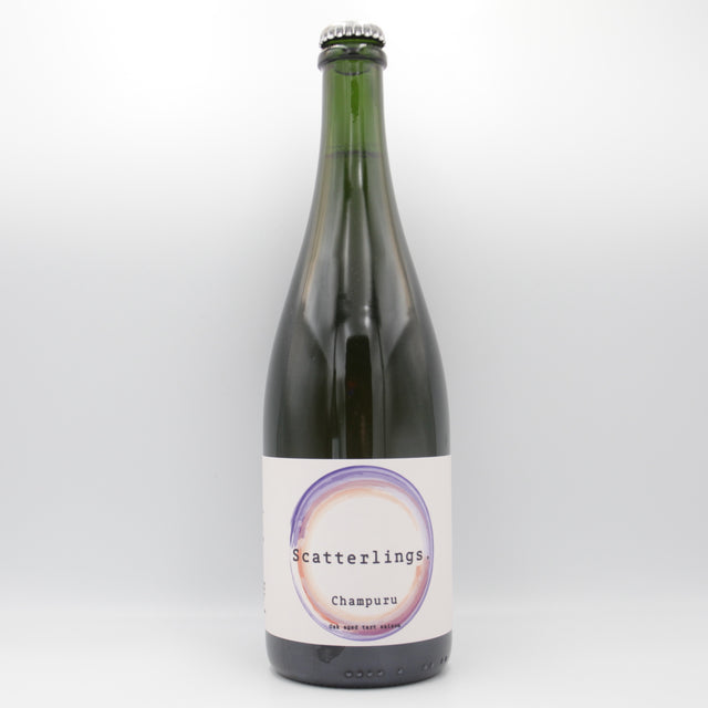 This is a sharing bottle of Scatterlings - Champuru - 5.8% (750ml). It is a Saison craft beer available to buy from Ghost Whale, voted London's best craft beer shop.