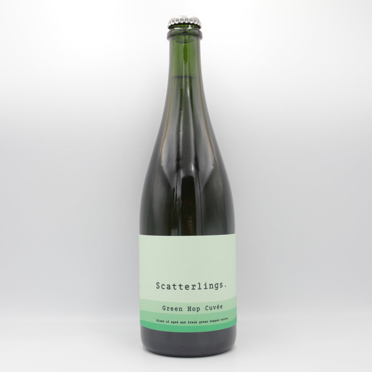 This is a sharing bottle of Scatterlings - Green Hop Cuvee - 5.2% (750ml). It is a Saison craft beer available to buy from Ghost Whale, voted London's best craft beer shop.