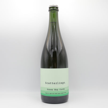 This is a sharing bottle of Scatterlings - Green Hop Cuvee - 5.2% (750ml). It is a Saison craft beer available to buy from Ghost Whale, voted London's best craft beer shop.
