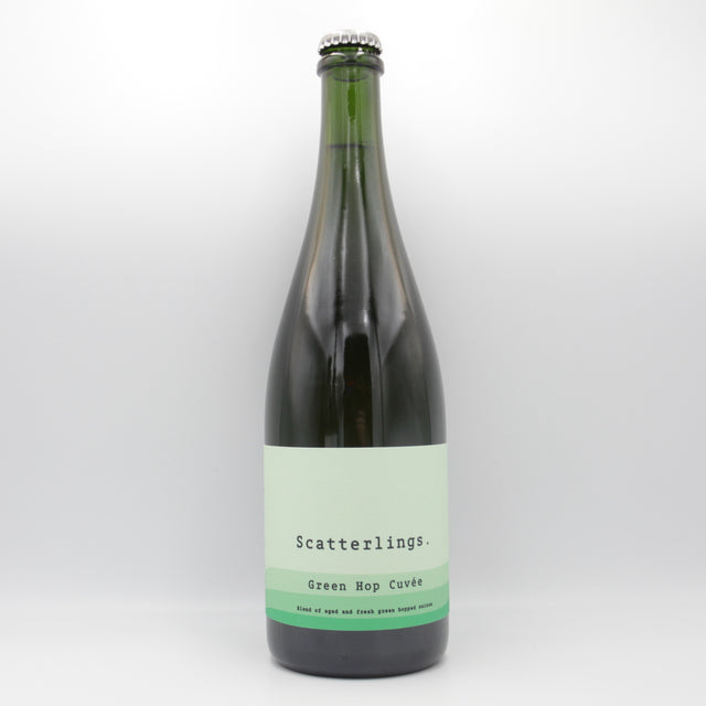 This is a sharing bottle of Scatterlings - Green Hop Cuvee - 5.2% (750ml). It is a Saison craft beer available to buy from Ghost Whale, voted London's best craft beer shop.