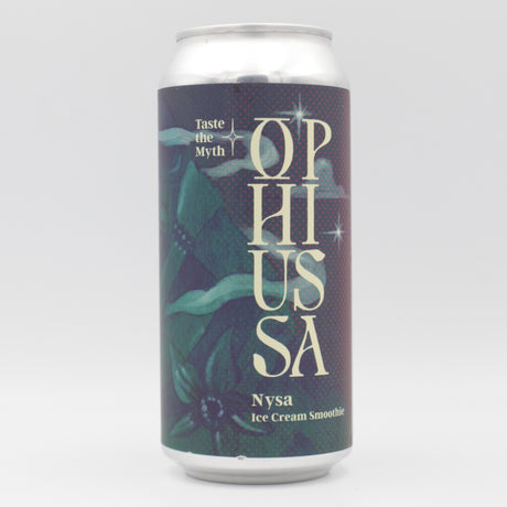 This is a can of Ophiussa - Nysa - 5% (440ml). It is a Sour craft beer available to buy from Ghost Whale, voted London's best craft beer shop.