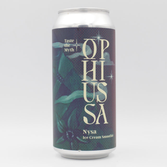 This is a can of Ophiussa - Nysa - 5% (440ml). It is a Sour craft beer available to buy from Ghost Whale, voted London's best craft beer shop.