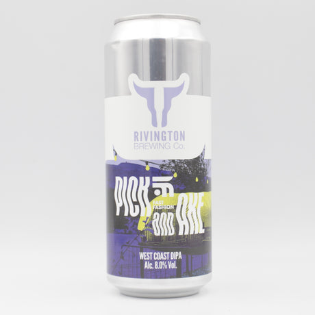 This is a can of Rivington / Fast Fashion - Pick And Axe - 8% (500ml). It is a Double IPA craft beer available to buy from Ghost Whale, voted London's best craft beer shop.
