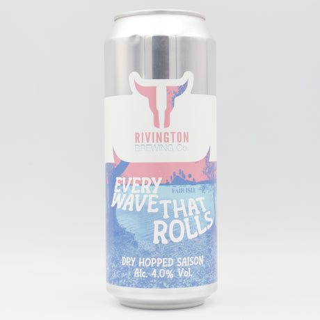 This is a can of Rivington / Fair Isle - Every Wave That Rolls - 4% (500ml). It is a Saison craft beer available to buy from Ghost Whale, voted London's best craft beer shop.
